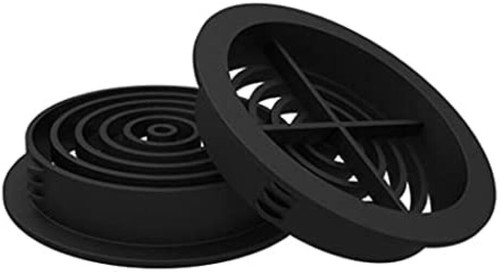 Black plastic 70mm - black, round
