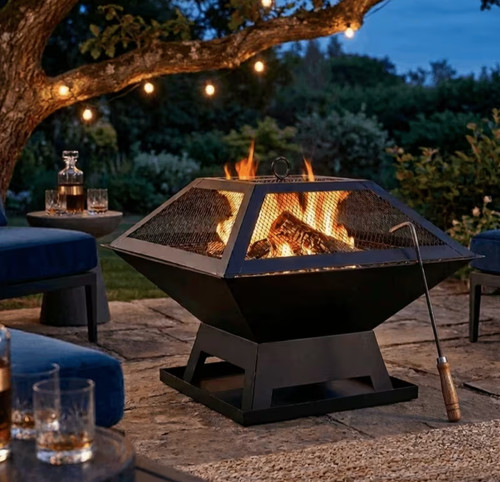 Square fire pit bbq - pit,