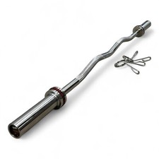 9kg Ez Curl Olympic Barbell – 4ft Chrome Weight Lifting Bar