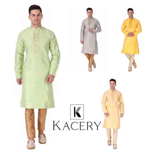 Men indian brocade kurta - brocade,