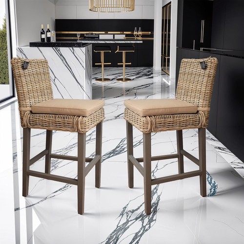 Solid pine bar stools - 2, dining
