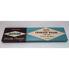 Acme X-300 Cribbage Two Lane Board 6 Pegs Complete Vintage