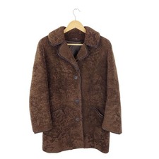 Owen Barry Womens Vintage 1970s Brown Sheepskin Coat Size 36