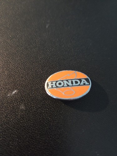 Vintage orange honda enamel - vintage,