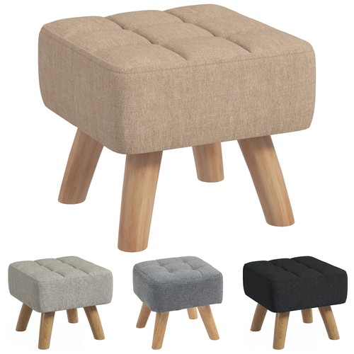 Homcom footstool with wood - footstool,