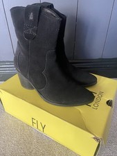 Fly London Black Suede Ankle