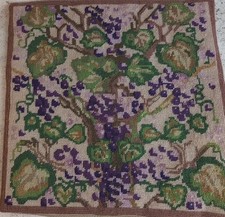 Vintage Ehrman Completed Tapestry Cushion Cover Grapevine Judy French 34cmx34cm