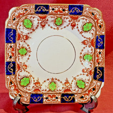 Antique Burgess Bros Carlisle Ware Imari 6 inch Square Side/Tea Plate Excellent