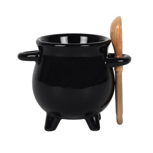 Black witches cauldron egg cup - black,