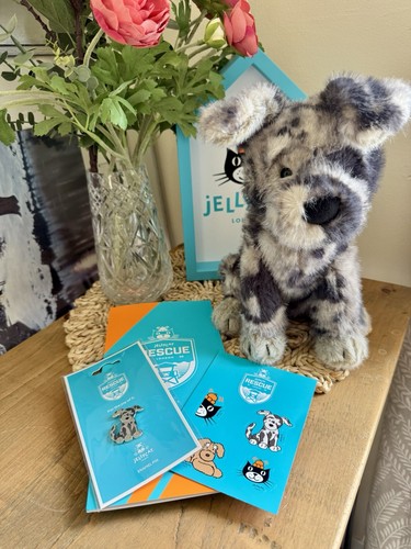 Jellycat fluff rescue dog - rescue,
