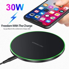 30W Wireless Charger Fast Charging Mat For Apple Air Pods iPhone 16 Pro 14 15 uk