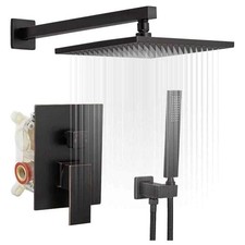 BWE Shower Heads 12" 2-Spray Patterns 2.5 GPM Wall Mounted Oil Rubbed Bronze