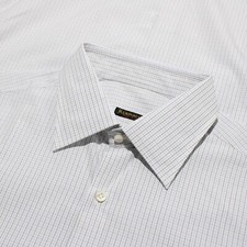 Rubinacci NWD Hand-Made Button Front Casual Shirt 16/41 In Light Blue & Brown