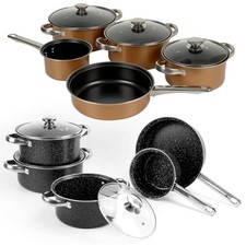 8 Pcs Carbon Steel Non Stick Cookware Saucepan Frying Milk Pan Pots & Pans Set