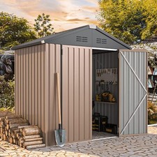 Metal Garden Shed 5x3 6X4 6X6 8X6ft Garden Storage Lockable Doors Tool Storage