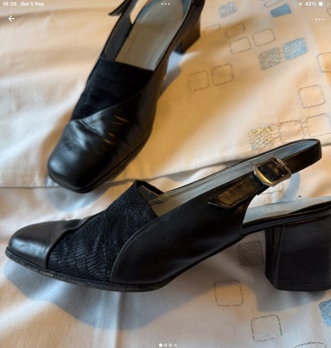 Ladies all leather navyblue - leather,