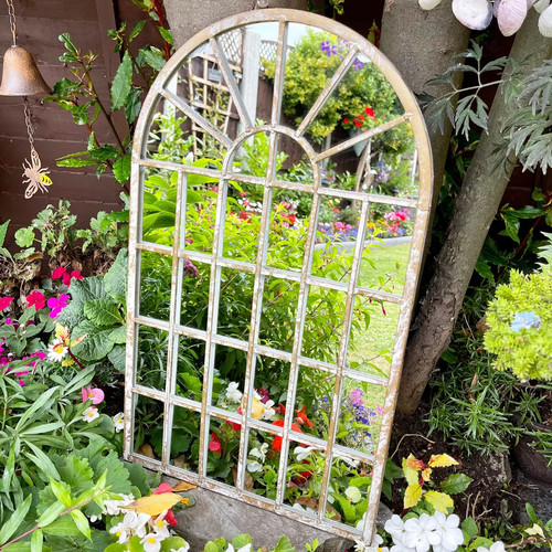 Metal arched wall mirror - wall,