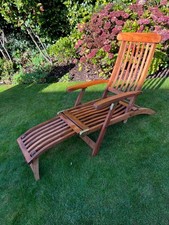 Vintage Teak Steamer  Sun Lounger, Foldable Quality