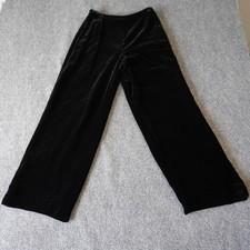 Ann Taylor Petite Black Velvet Wide Leg Palazzo Pants Size 6P