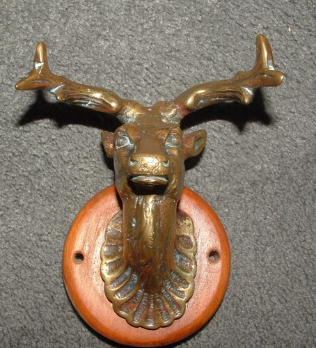 Vintage brass stag deer head - brass,