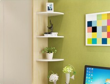 3Pcs Floating White Corner