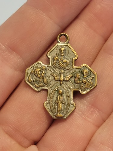 Vintage brass cross pendant - vintage,