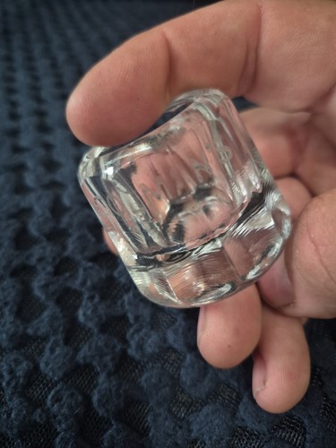 Vintage clear glass etched - glass,