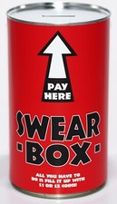 SWEAR TIN - Large 17.5cm Savings Tin Swear Money Box Jar Fund Holds upto £1000