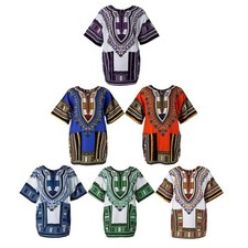 Hippie tribal hip shirt with Dashiki colorful African print for