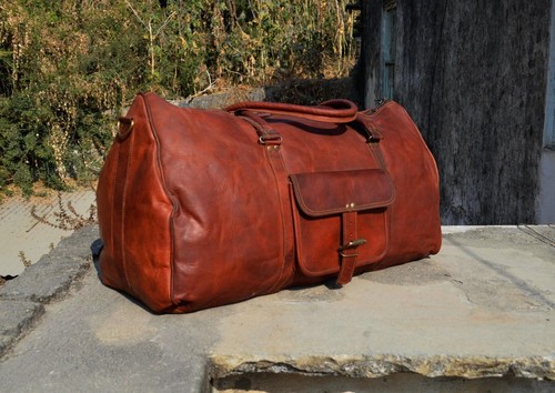 Bag leather travel overnight - bag,