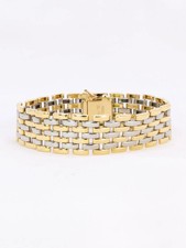 CARTIER Bracelet maillons panthère or jaune acier