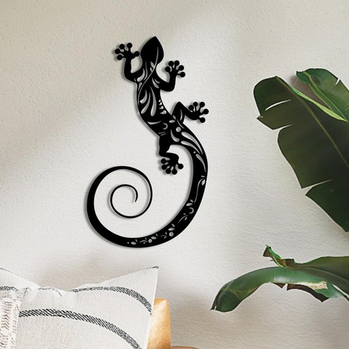 Metal gecko wall - metal, art