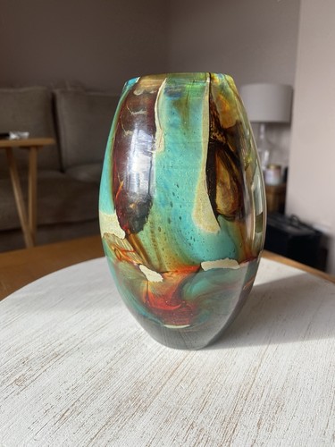 Mdina 1970 glass vase ovoid - mdina,