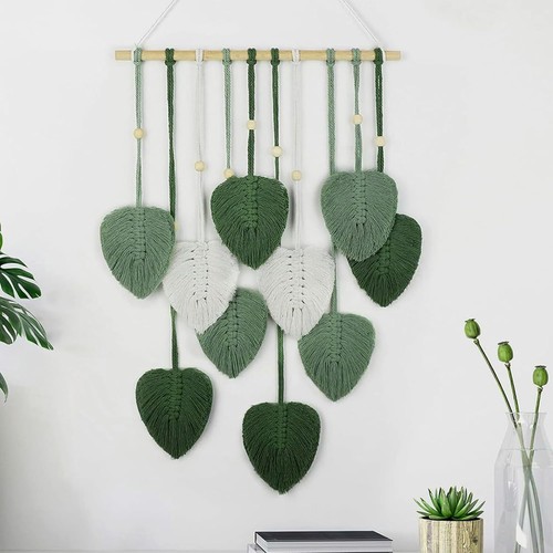 Macrame wall hanging - hanging, leaves