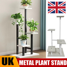 4 Tier Metal Plant Stand Indoor Outdoor Garden Flower Pot Shelf Display Rack UK