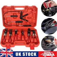 Automotive Flexible Hose Clamp Clip Pliers Set Swivel Jaw Flat Angled Band Tool