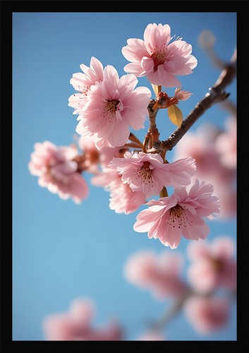 Serene cherry blossom framed - serene,