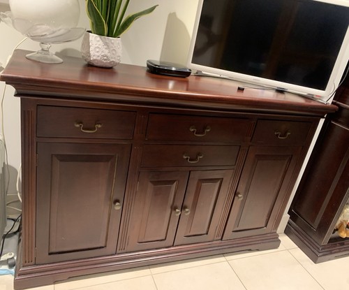 Solid mahogany large sideboard - mahogany,