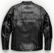 Gray Legendary Dual Vents Motorcycles HD Votary Cowhide Leather Motorbike Jacket