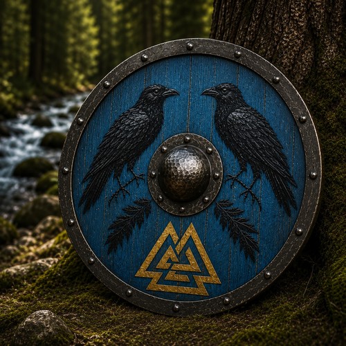 Viking shield raven - 24",