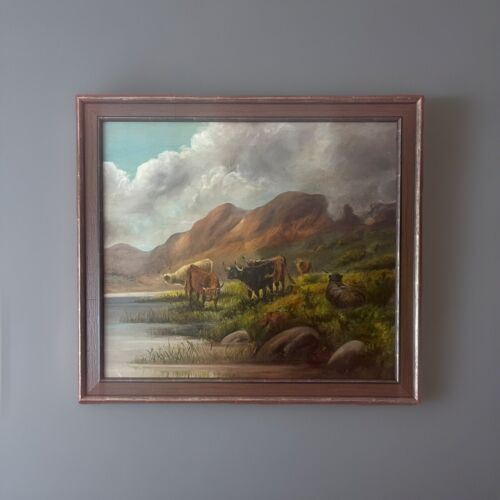 Framed oil painting - on, canvas
