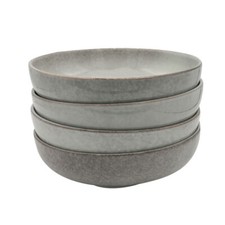 Nordic Stoneware Pasta Bowls Soup Dinner Desert Large Bowls Set of 4 –  Grey
