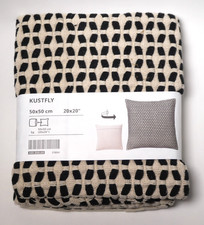 IKEA KUSTFLY Cushion Cover 50x50cm Black and White New Cotton
