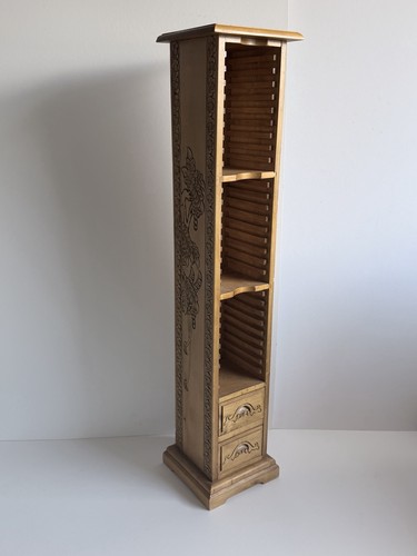 Wooden storage tower rack - wooden, cd