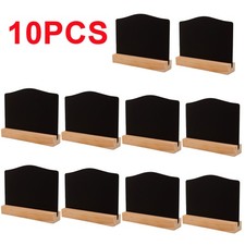 10x Wooden Mini Blackboard Memo Sign Message Chalk Board Stand Wedding Decor UK
