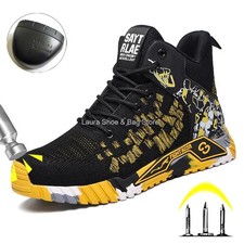 Mens High Top Safety Steel Toe Cap Work Shoes Hiking Trainers Boots UK Size