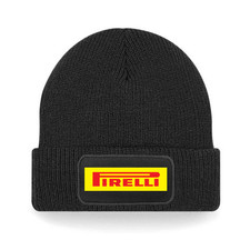 Pirelli Tyres Motor Sport Workwear Unisex Beanie Patch Printed Bobble Hat Winter