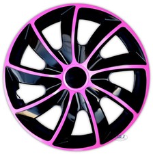 14" Wheel Trims Covers Pink-Black Hub Caps 14 Inch Quad 4-Pcs Set