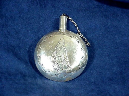 Navajo silver tobacco canteen - navajo,