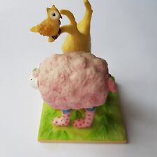 Enesco resin owl sheep gumboots novelty sculpture Think About Ones Feet 16cm